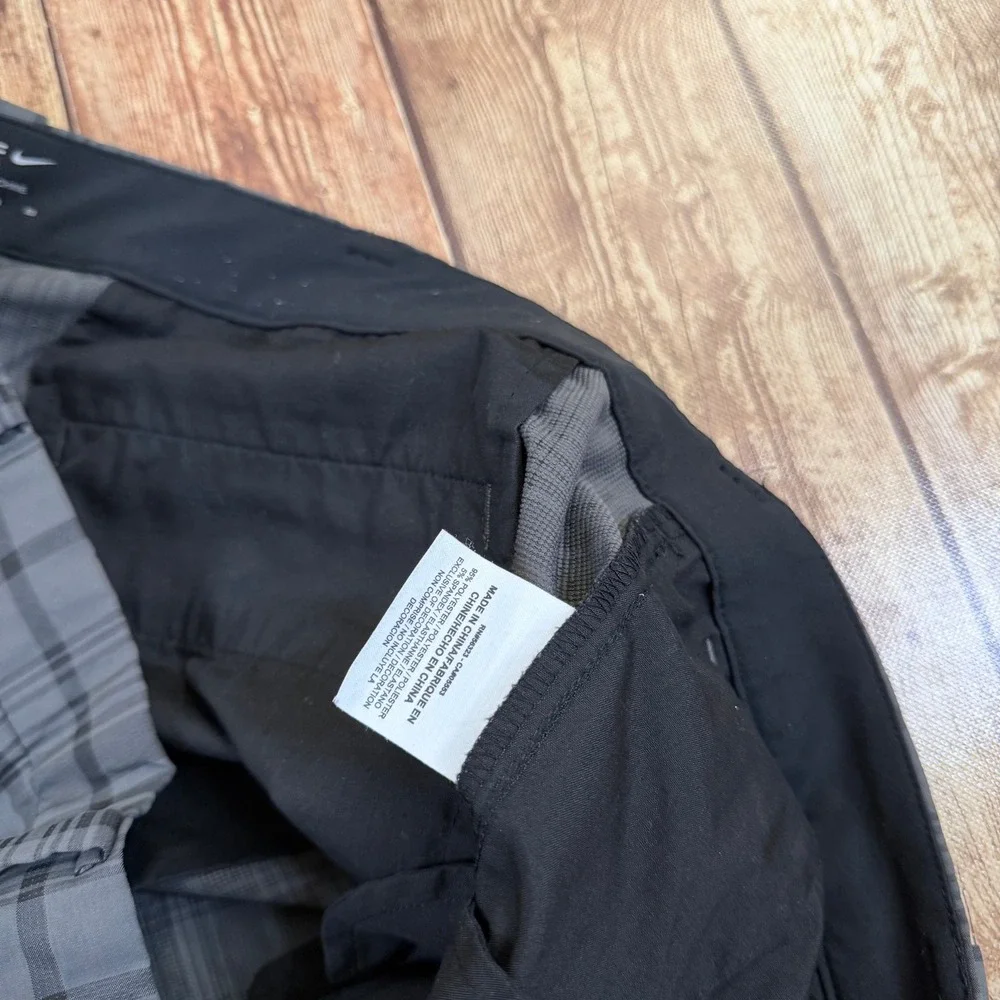 Nike Tour Performance Golf Shorts Mens 40 Gray Plaid Dri Fit Activewear